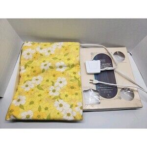Vintage Sears Automatic Heating Pad 6 Position Spring Daffodil Flannel Cover